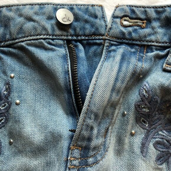 Calvin Klein Jean Shorts Cut Off faded blue Size 28 - Picture 7 of 10